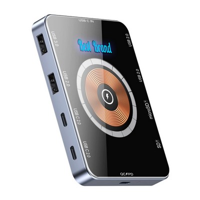 Type-C 8-Port USB Hub with 15W Wireless Fast Charging