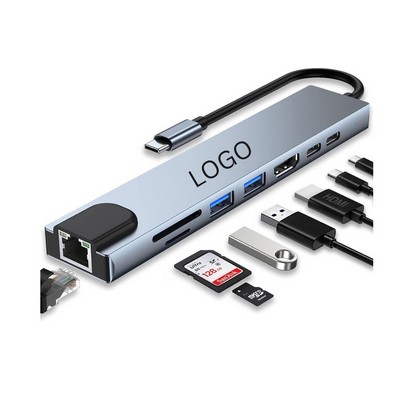 8-in-1 USB C Hub cwith 4K HDMI & Ethernet