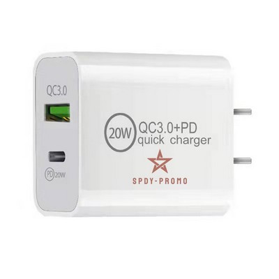 USB C Wall Charger,20W Dual Port