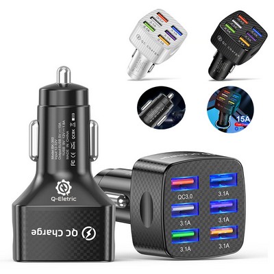 6 USB Multi Port Car Charger Adapter