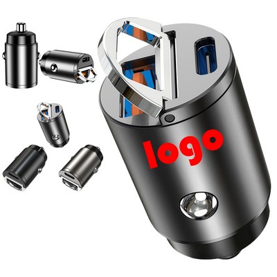 Dual Ports USB C 30W+USB A 30W Car Charger Adapter