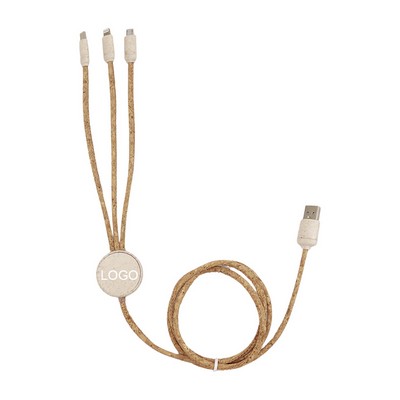 3-in-1 Wheat Straw & Cork Charging Cable