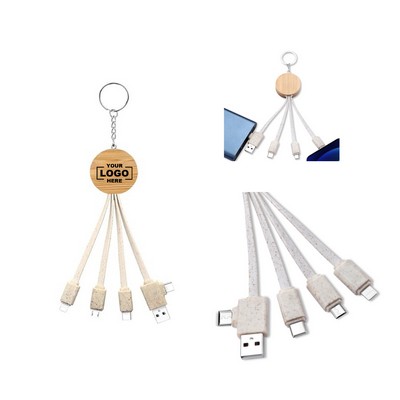 Round Keychain EcoLink Cable with USB/Type-C