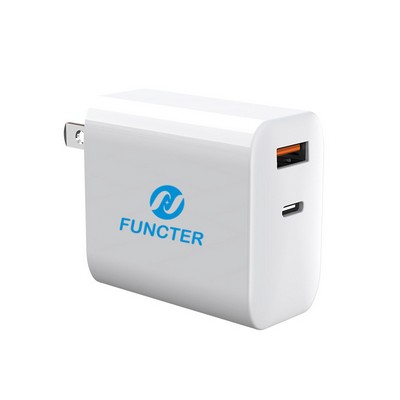 2 Ports 65W Wall Charger/USB Charging Block W/ETL Certification