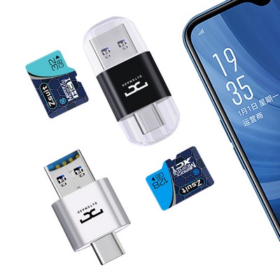 MicroSD Card Reader with Type-C and USB-A