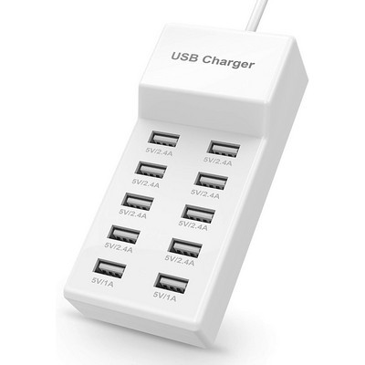 USB Charger USB Wall Charger ,10-Port Family-Sized Smart USB Ports for Multiple Devices