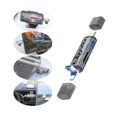 6-in-1 Portable Memory Card Reader