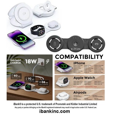 iBank ® 3-in-1 MagSafe-Compatible Charging Station works with Multiple Devices, Wireless Charger