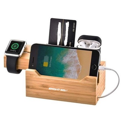 Multi Device Bamboo Charging Hub